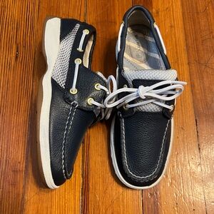SPERRY Top-sider Women's Navy Blue‎ Leather  White Mesh, Size 6